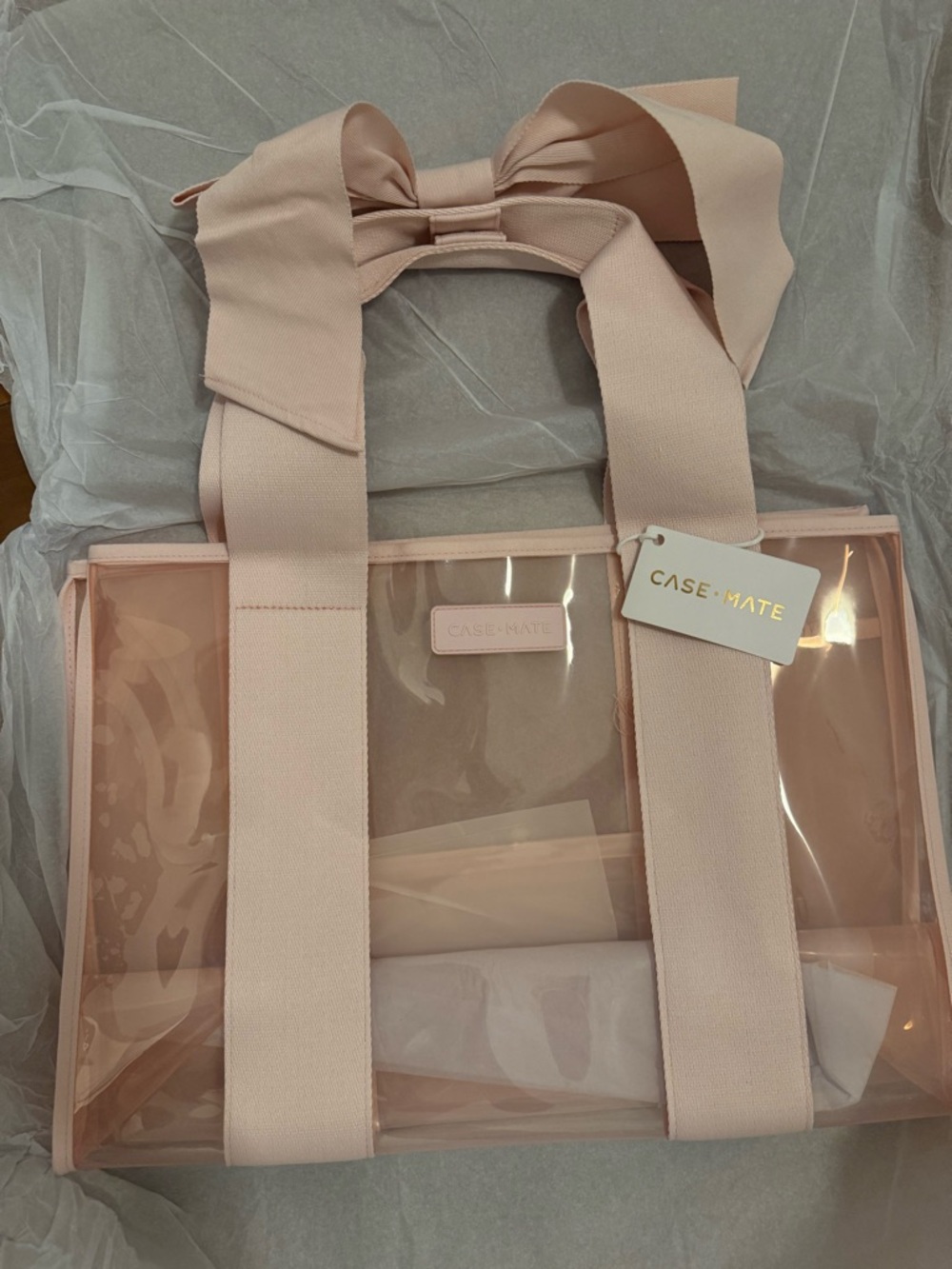 NWT Case-Mate Jelly Tote Bag - Ballet Pink Bow - Picture 5 of 6